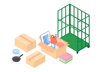 カゴ車のイラスト